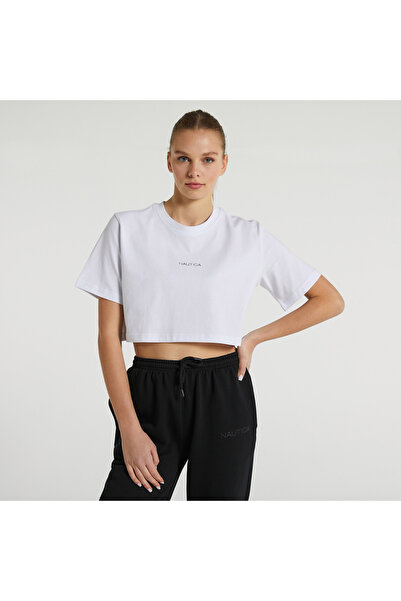 Nautica Kadın Beyaz Relaxed Fit T-Shirt