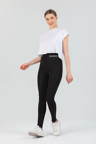 Mossta Stay Positive Full Lycra Αθλητικό Κολάν Μαύρο