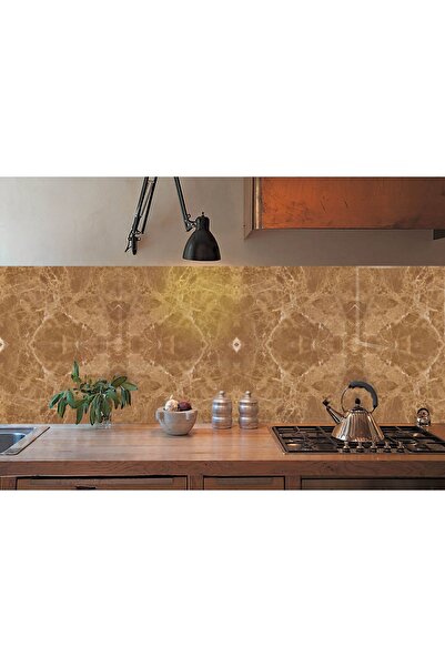 TİNK Kendinden Yapışkanlı Açık Kahverengi Mermer Desenli Pvc Panel 41x62 Cm (4 Adet) 1 M²