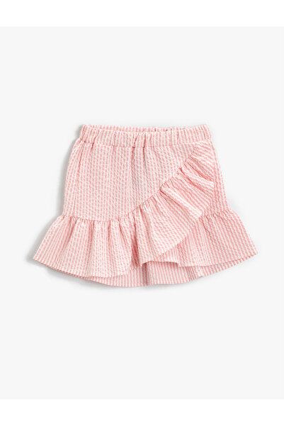 Koton Fusta mini cu volane în dungi