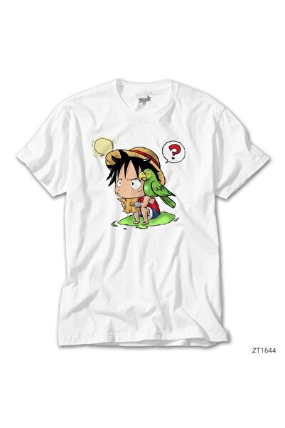 WAKHA Λευκό μπλουζάκι One Piece Pirate Luffy