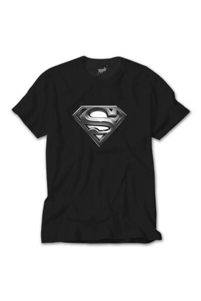 CrowsGate تي شيرت أسود بشعار Supermn
