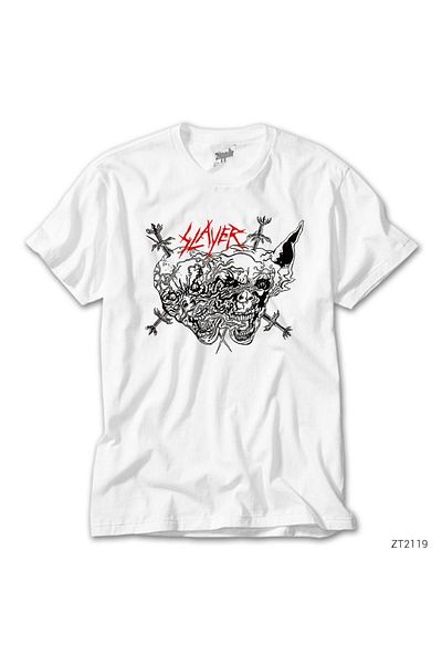 CrowsGate Slayer Cartoon Skull White T-shirt