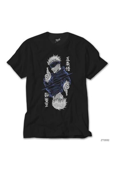 WAKHA Tricou negru Gojo Satoru Jujutsu