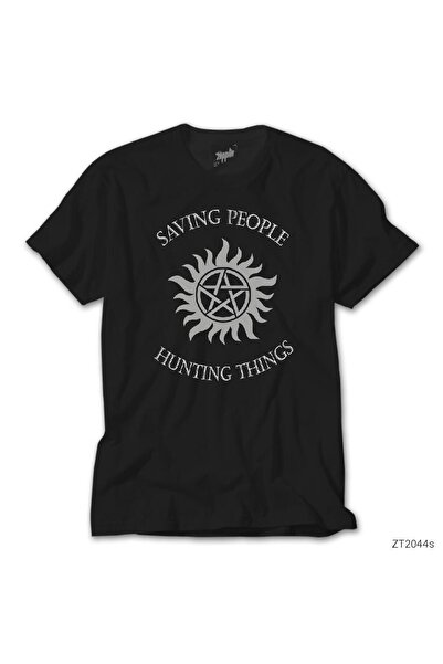 WAKHA Supernatural Saving People Black T-shirt