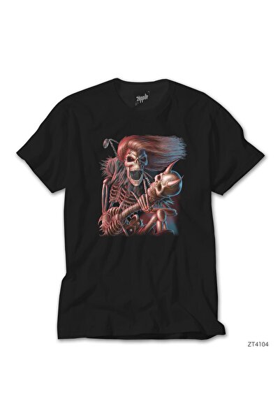 Lunas Glow Tricou negru Skull Rock