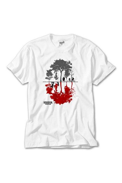 CrowsGate Stranger Things Tree White T-Shirt