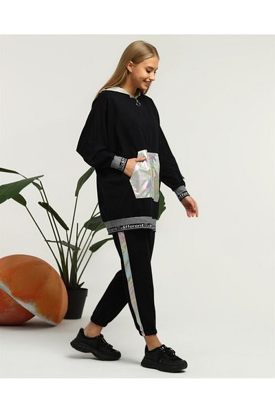 Bwest Nursima Knitwear Detailed Zippered Sports Double Set - 70078.015 - Navy Blue