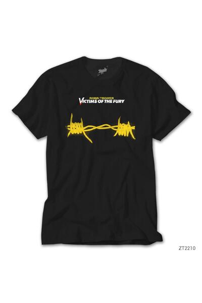WAKHA Tricou negru pentru femei Robin Trower Victimes of The Fury Mărimea L