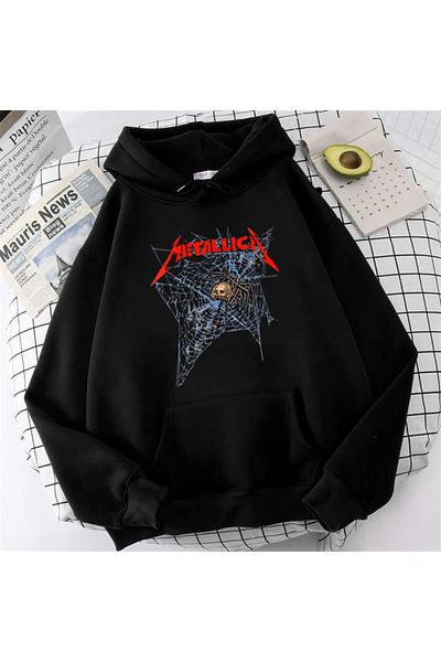 Touz Moda Φούτερ με κουκούλα με κουκούλα με στάμπα Metallica