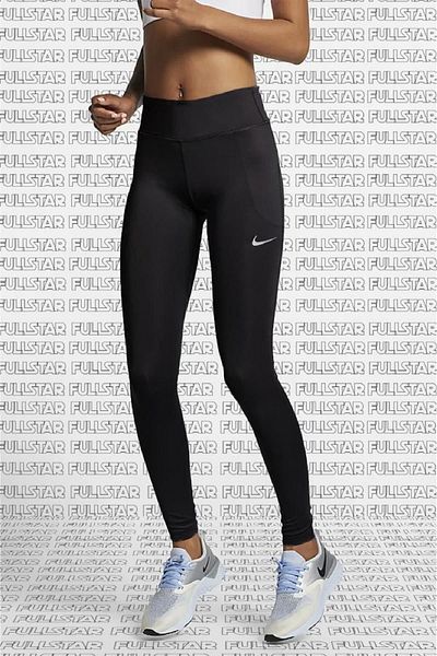 Nike Fast Running Leggings Full Length Leggings 3 Pocket Compact Full Length Black Leggings