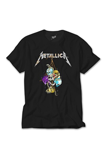 Liyada Μαύρο T-Shirt Metallica Skull