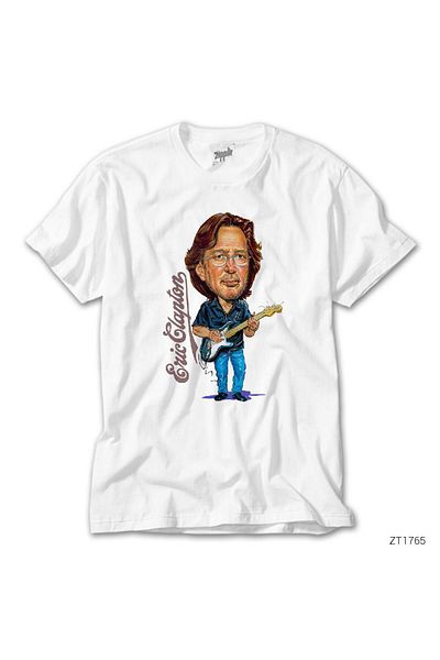 CrowsGate Eric Clapton Cartoon White T-Shirt