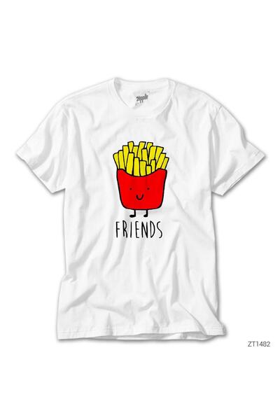 Generic Brand Tricou alb BFF Friends