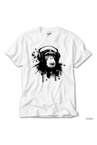 CrowsGate Monkey and Music White T-shirt