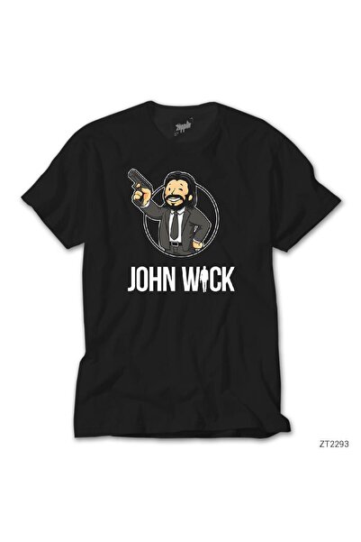 WAKHA Джон Уик карикатура черна тениска