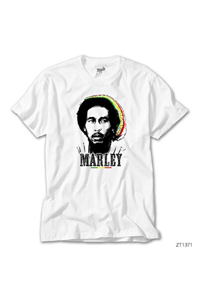 WAKHA Tricou alb cu fața lui Bob Marley