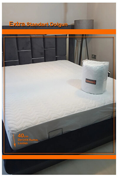 babadağ kolleksiyon Yatak Alezi Kapitoneli Fitted Tam Sarar 180gr/m2 Elyaf, P...