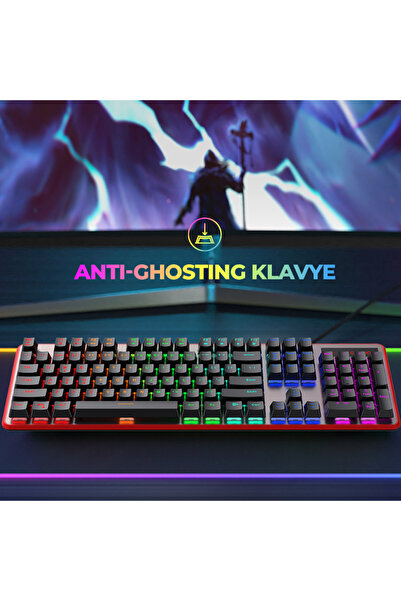 Havit Gamenote KB870L RGB Backlit Gaming Mekanik Klavye Blue Switch Siyah Klavye