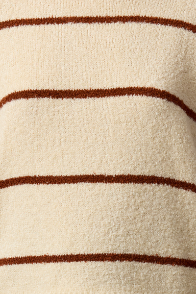 Trendyol Collection Stone Stripes széles szabású texturált kötöttáru pulóver TWOAW23KZ01863