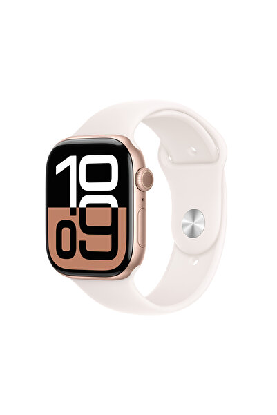Apple Watch Series 10 GPS + Cellular 46mm Roze Altın Alüminyum Kasa + Bulut Pembesi Spor Kordon - S/M