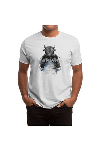 Fizello Ανδρικό και γυναικείο λευκό μπλουζάκι Unisex - The Eye Of The Raging Bull