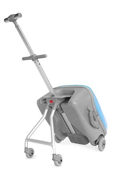 Heybee Luggages Çocuk Valizi Sevimli Canavar Oturulabilir Mavi Seyahat Bavulu