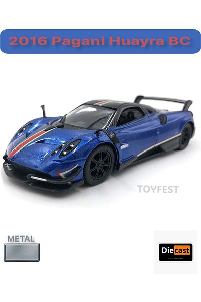 TOYFEST 2016 Pagani Huayra BC سحب قطرة يموت - نموذج سيارة معدني مع أبواب قابلة للفتح - أزرق 12.5 سم