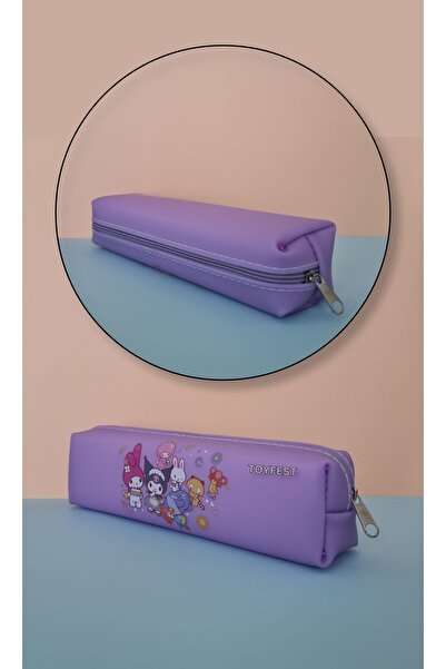 TOYFEST Kuromi My Melody Hello Kitty Cinnamoroll Figured Soft Silicone Pencil Case Pen Holder - Pastel Purple