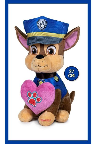 TOYFEST لعبة باو باترول القطيفة سلسلة الحب - تشيس - 27 سم