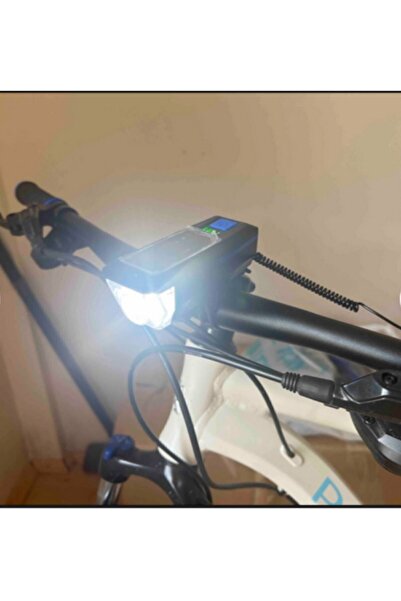 TOYFEST Su Geçirmez Güneş Enerjili Led Işıklı Bisiklet Farı - Kornalı Usb Ile...