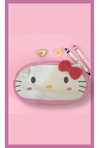 TOYFEST Hello Kitty Plush Zippered Pen Holder Bag