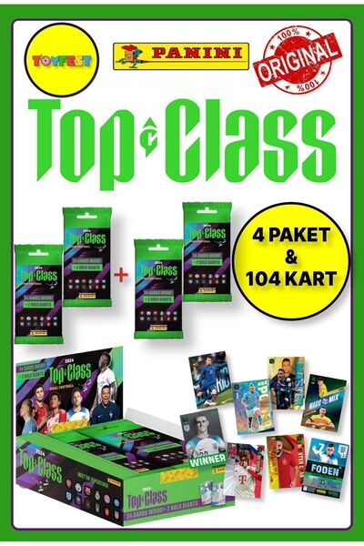 TOYFEST Panini Fifa Top Class 2024 Fat Pack Futbolcu Kartları + 4 Paket (96 A...