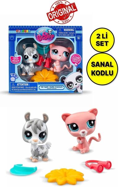 TOYFEST Littlest Pet Shop Minişler 2’li Figür Seti S1 - Lama Ve Fare - 5 Cm M...