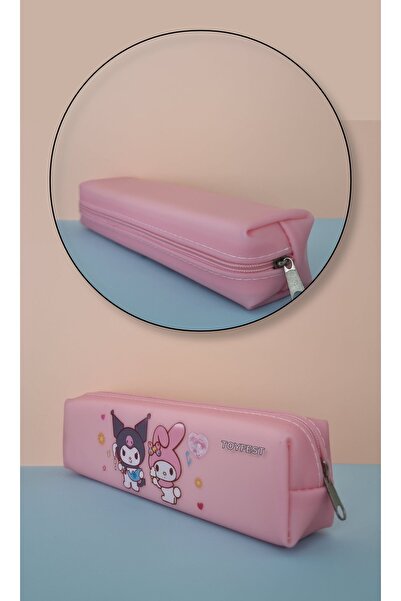 TOYFEST Kuromi My Melody Hello Kitty Cinnamoroll Figured Soft Silicone Pencil Case Pen Holder - Pink