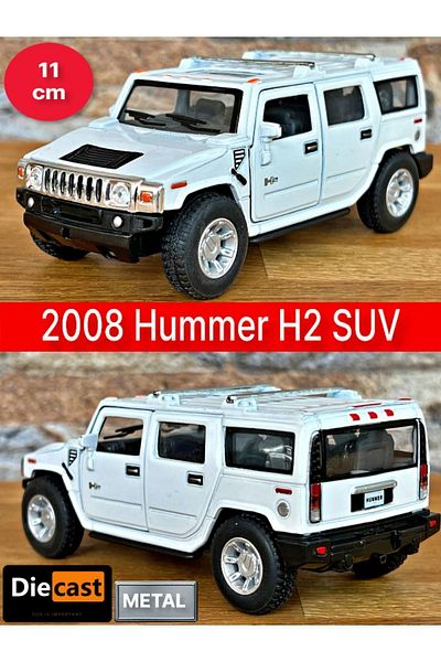 TOYFEST 2008 هامر H2 SUV سحب قطرة يموت - نموذج سيارة معدني مع أبواب مصبوبة قابلة للفتح - أبيض 11.5 سم