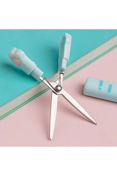TOYFEST Mini Pocket Paper Scissors with Portable Paw Model for Kids - 5 cm