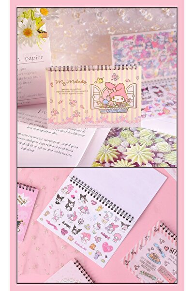TOYFEST Spiral Defterli My Melody Model Normal ve Şeffaf Sticker Dergisi - My...