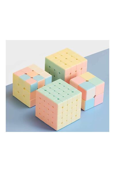 TOYFEST Moyu 2x2 & 3x3 & 4x4 & 5x5 Cube Set Pastel Colored Stickerless 4-Piece Intellect Cube Set