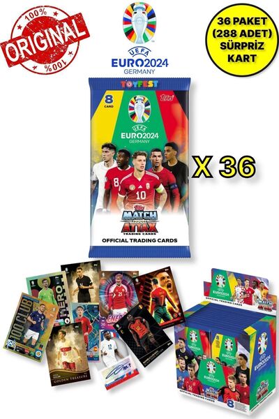 TOYFEST ALMANYA EURO 2024 Avrupa Şampiyonası Match Attax - 36 ADET Futbolcu K...