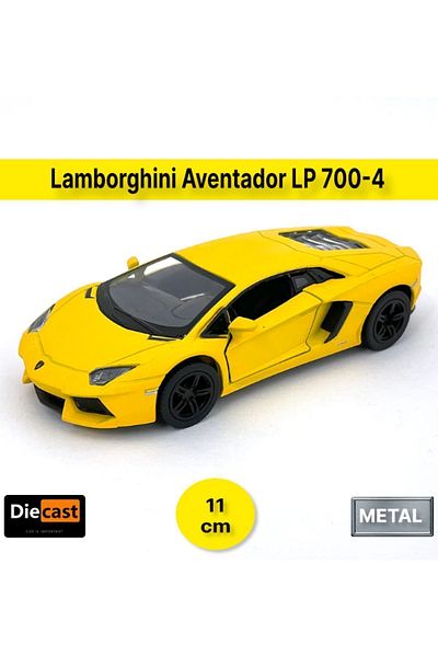 TOYFEST سيارة لامبورغيني أفينتادور LP 700-4 مجسم معدني بأبواب قابلة للفتح - أصفر 11.5 سم