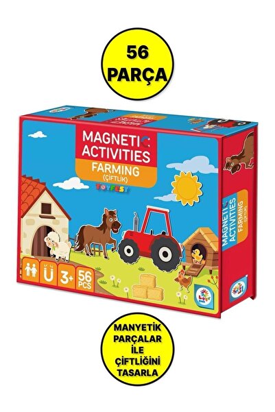 TOYFEST مجموعة ألعاب أنشطة المزرعة التعليمية المغناطيسية المكونة من 56 قطعة -...