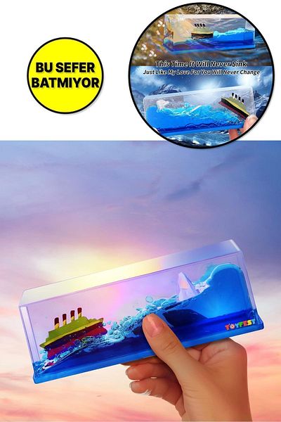TOYFEST Titanic and Ice Mountain Gift Decorative Home and Office Gift Special Love Ship - 15.2 cm