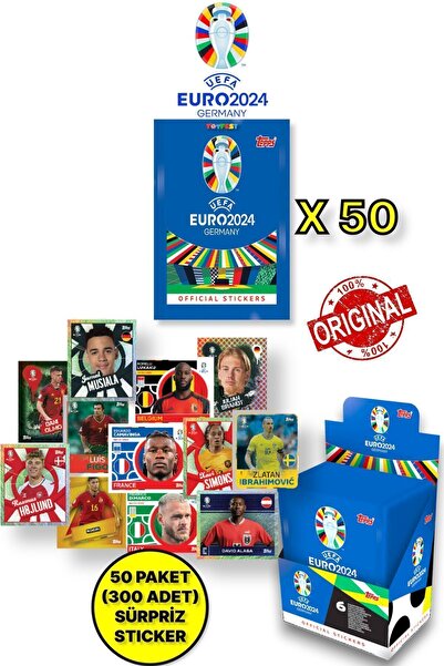 TOYFEST ALMANYA EURO 2024 Avrupa Şampiyonası Match Attax- 50 ADET Futbolcu St...