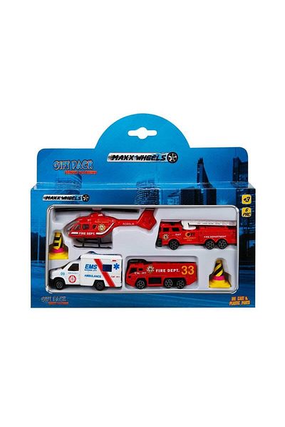 TOYFEST مجموعة سيارات الطوارئ الصغيرة ماكس ويلز - 6 قطع