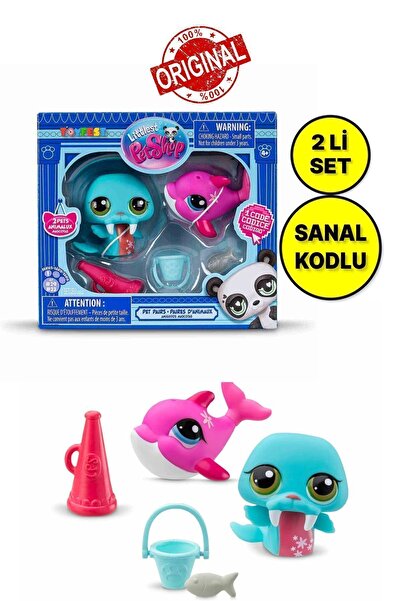 TOYFEST Littlest Pet Shop Minişler 2’li Figür Seti S1 - Deniz Aygırı Ve Yunus...