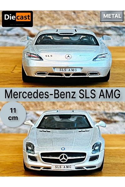 TOYFEST مرسيدس - بنز SLS AMG سحب قطرة يموت - نموذج سيارة معدني مع أبواب قابلة للفتح - معدني 11.5 سم
