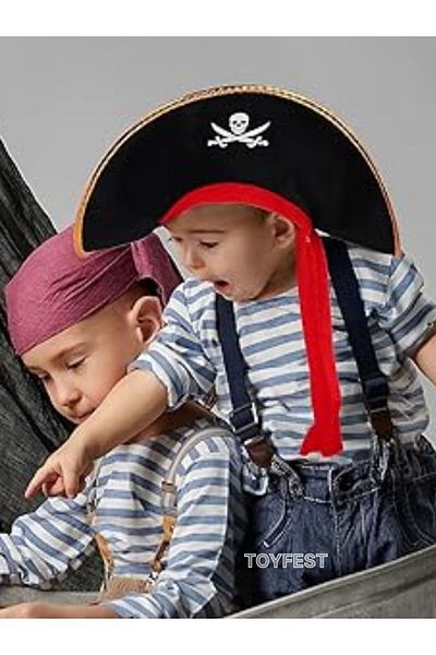TOYFEST إكسسوار أزياء لحفلات قبعة القراصنة للأطفال من كابتن جاك سبارو - قطعة واحدة