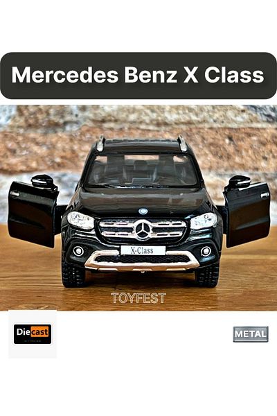 TOYFEST مرسيدس - بنز X - فئة X - قالب سحب القالب المسقط - نموذج سيارة معدنية مصبوبة بأبواب مفتوحة - أسود 11.5 سم