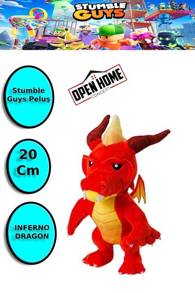 TOYFEST ستامبل جويز 20 سم قطيفة - إنفيرنو دراغون